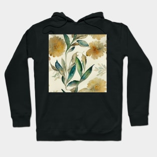 Boho Vintage Watercolor Floral Botanical Design Hoodie